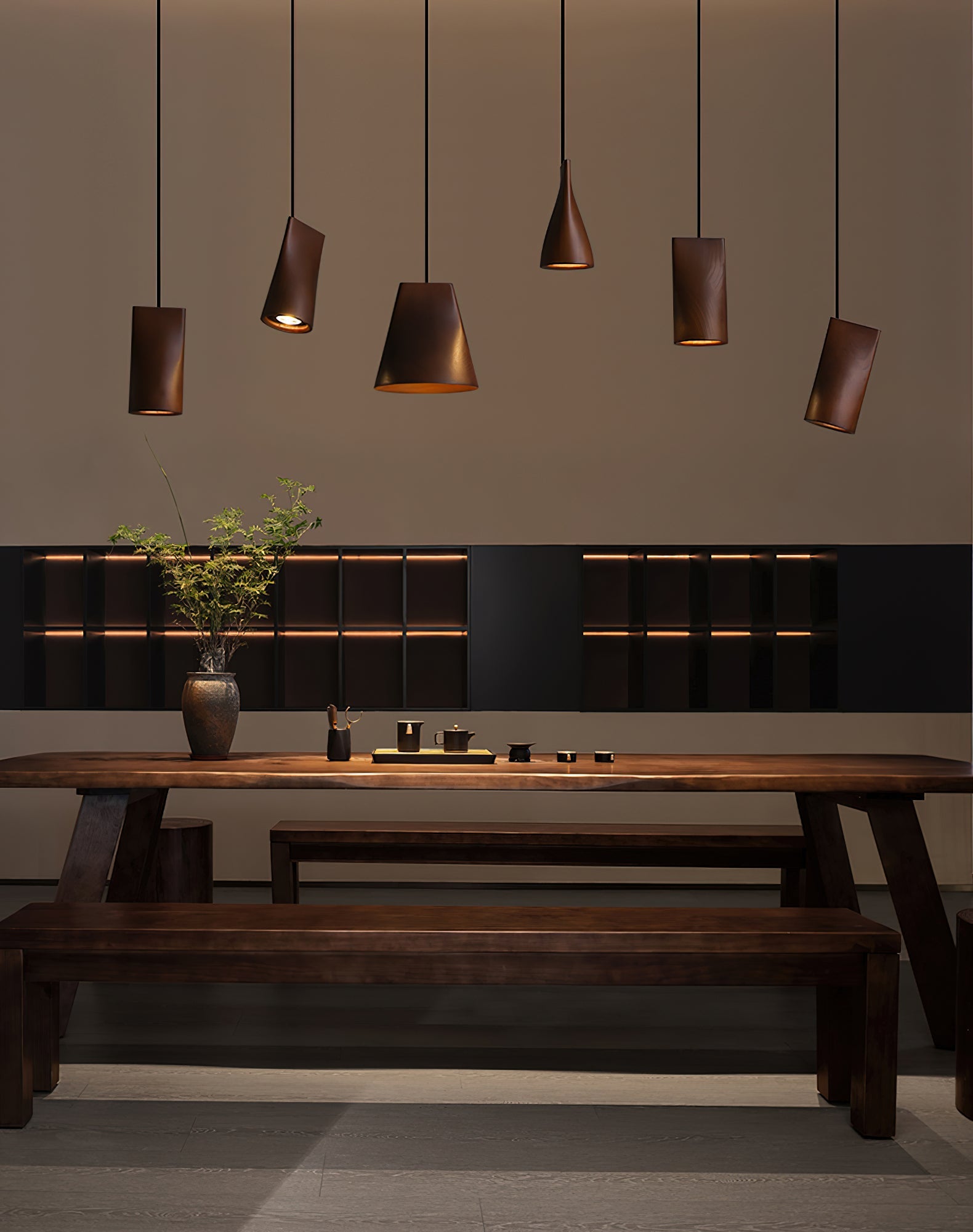Ivarara Asymmetrical Wood Pendant Light - Blowlighting
