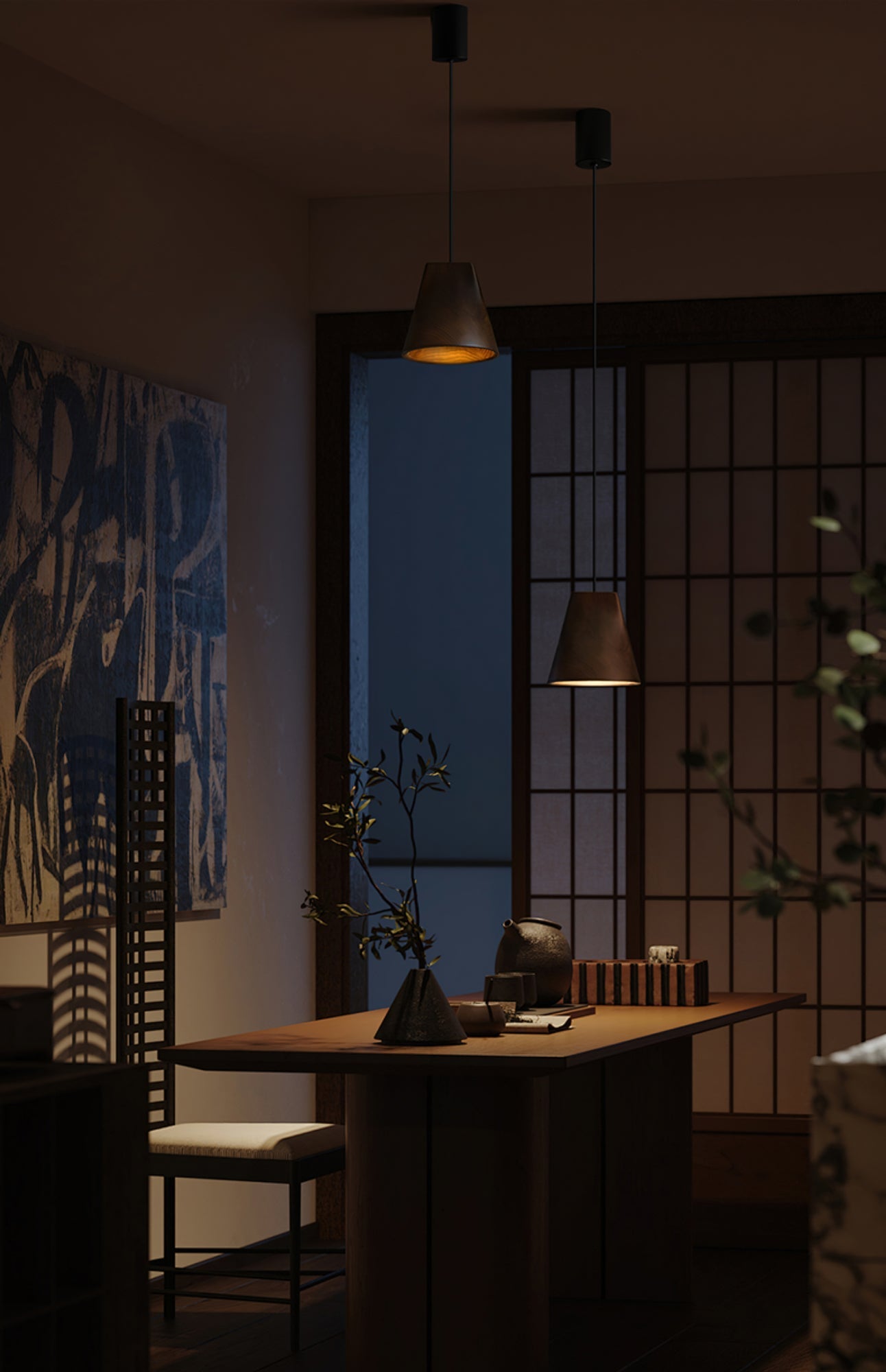 Ivarara Asymmetrical Wood Pendant Light - Blowlighting