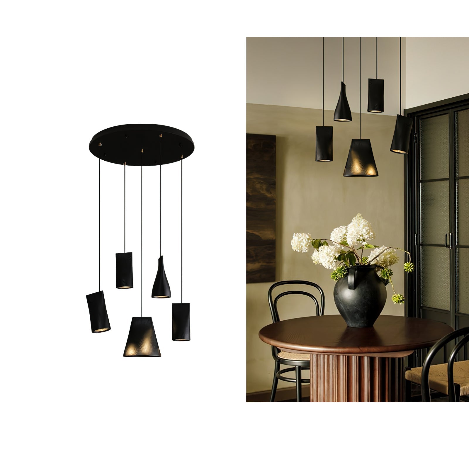 Ivarara Asymmetrical Wood Pendant Light - Blowlighting
