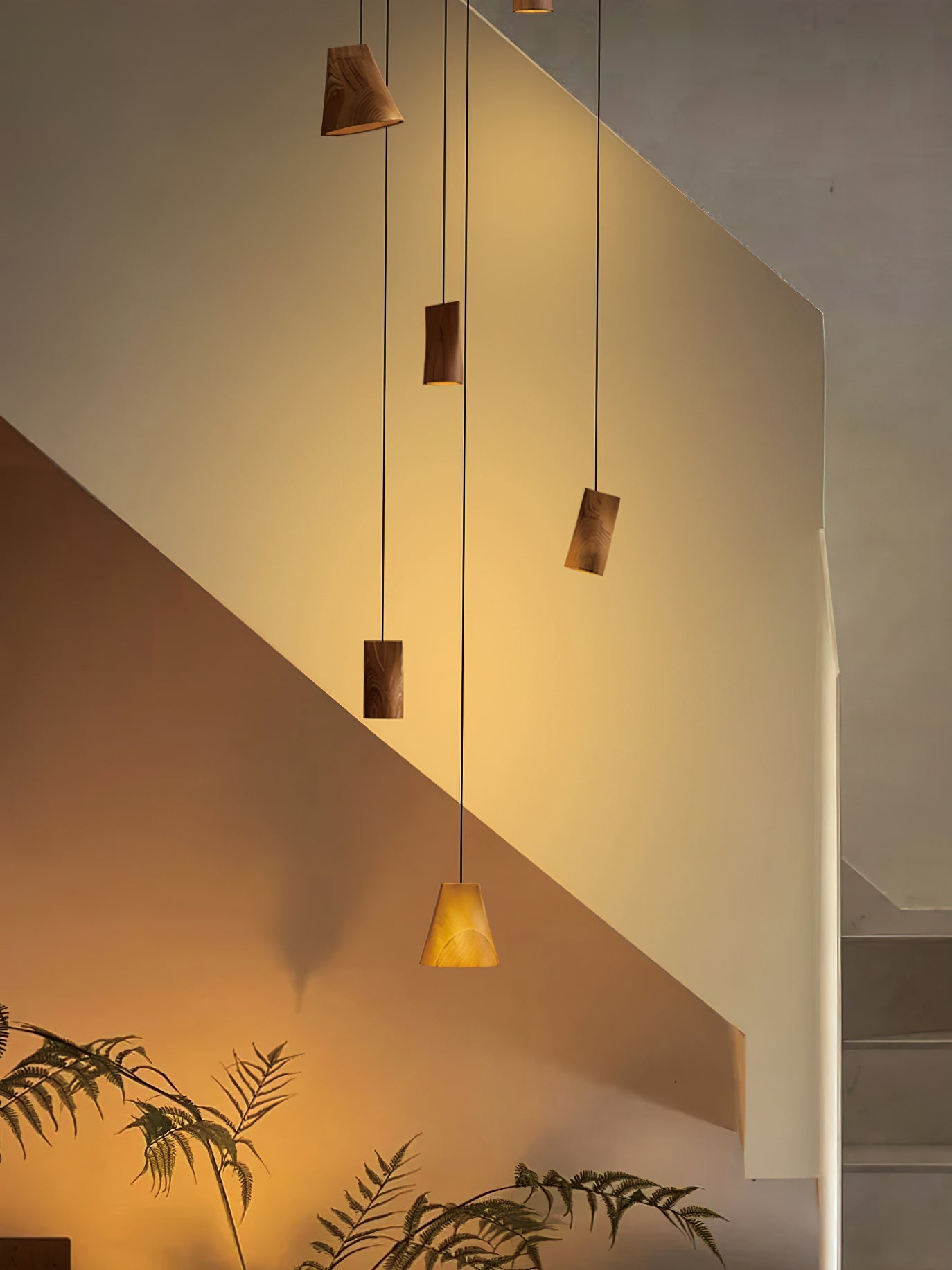Ivarara Asymmetrical Wood Pendant Light - Blowlighting