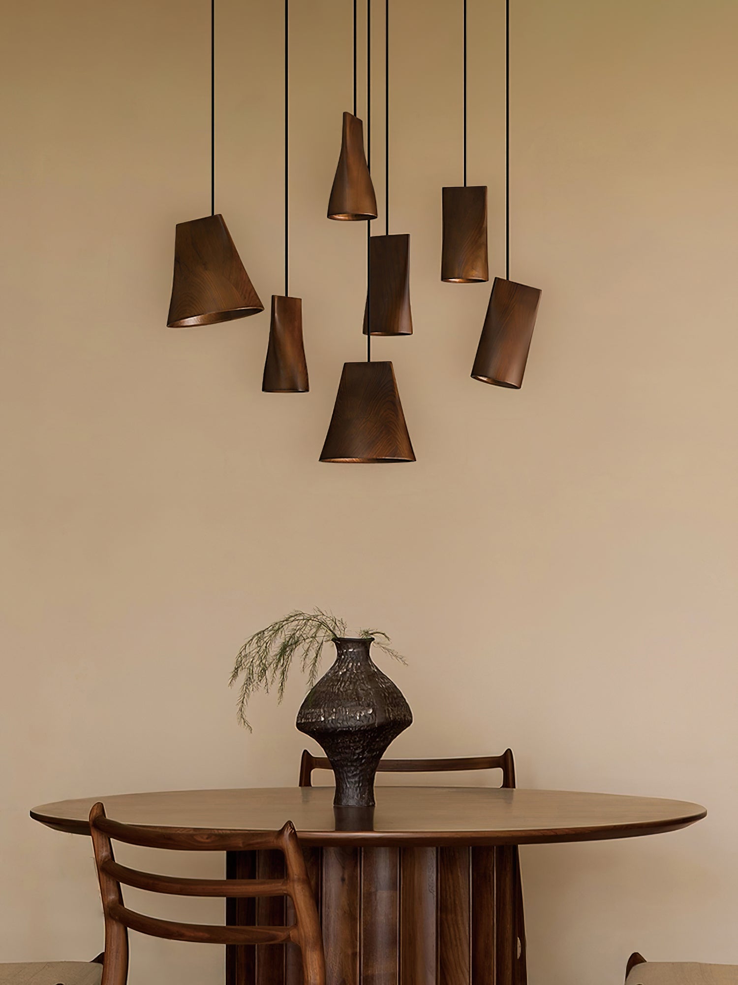 Ivarara Asymmetrical Wood Pendant Light - Blowlighting