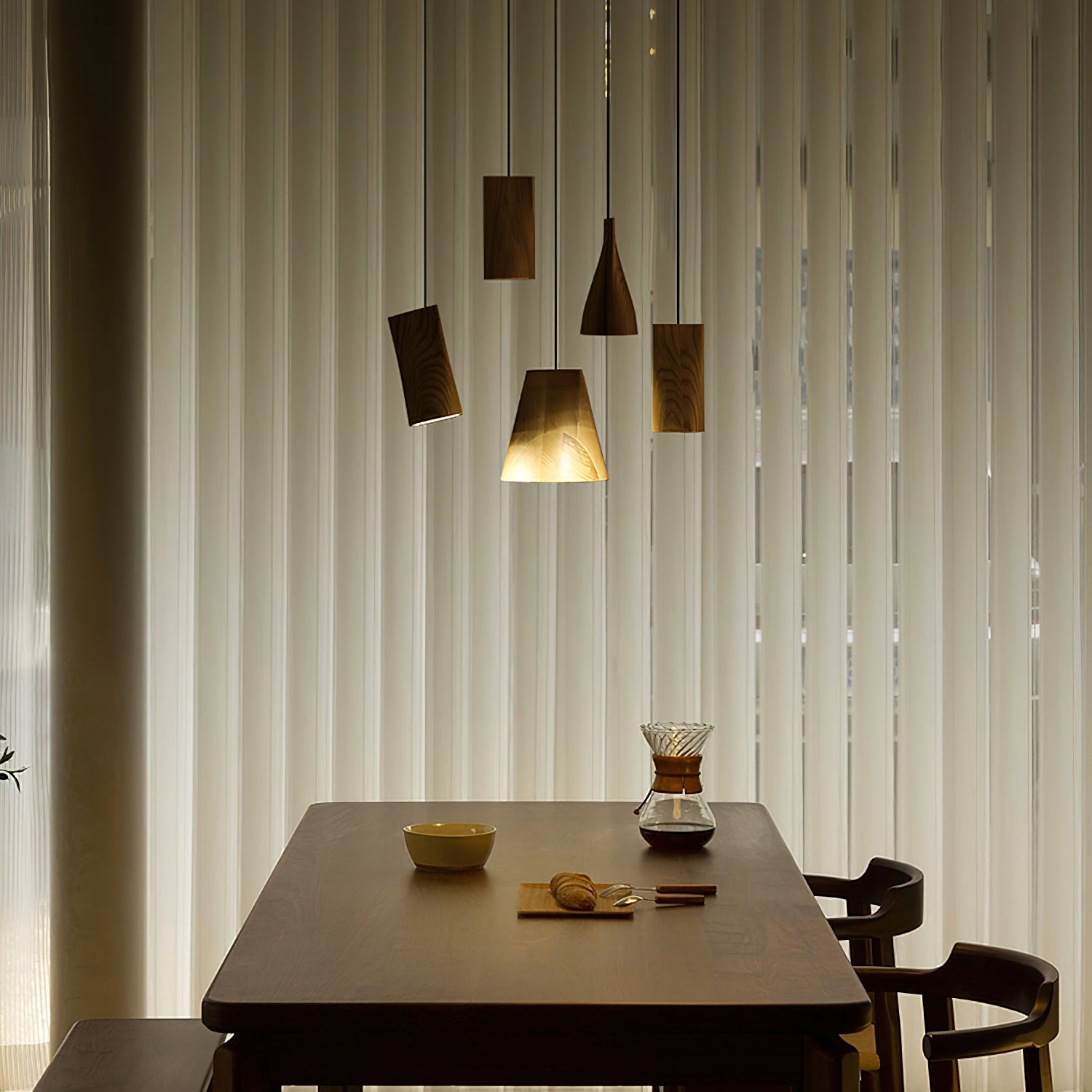 Ivarara Asymmetrical Wood Pendant Light - Blowlighting