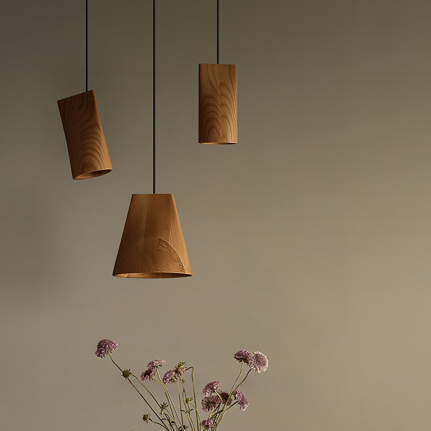 Ivarara Asymmetrical Wood Pendant Light - Blowlighting
