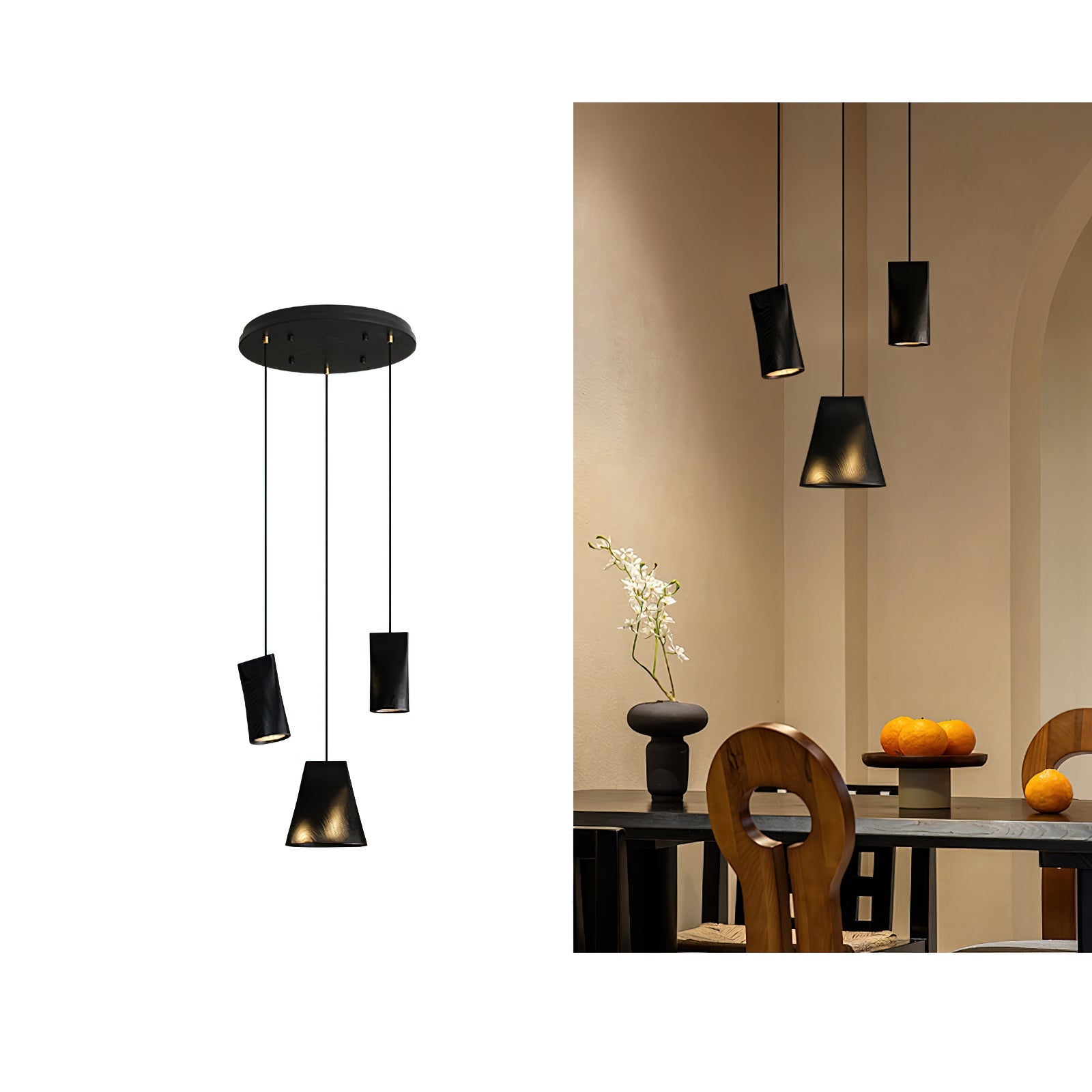 Ivarara Asymmetrical Wood Pendant Light - Blowlighting