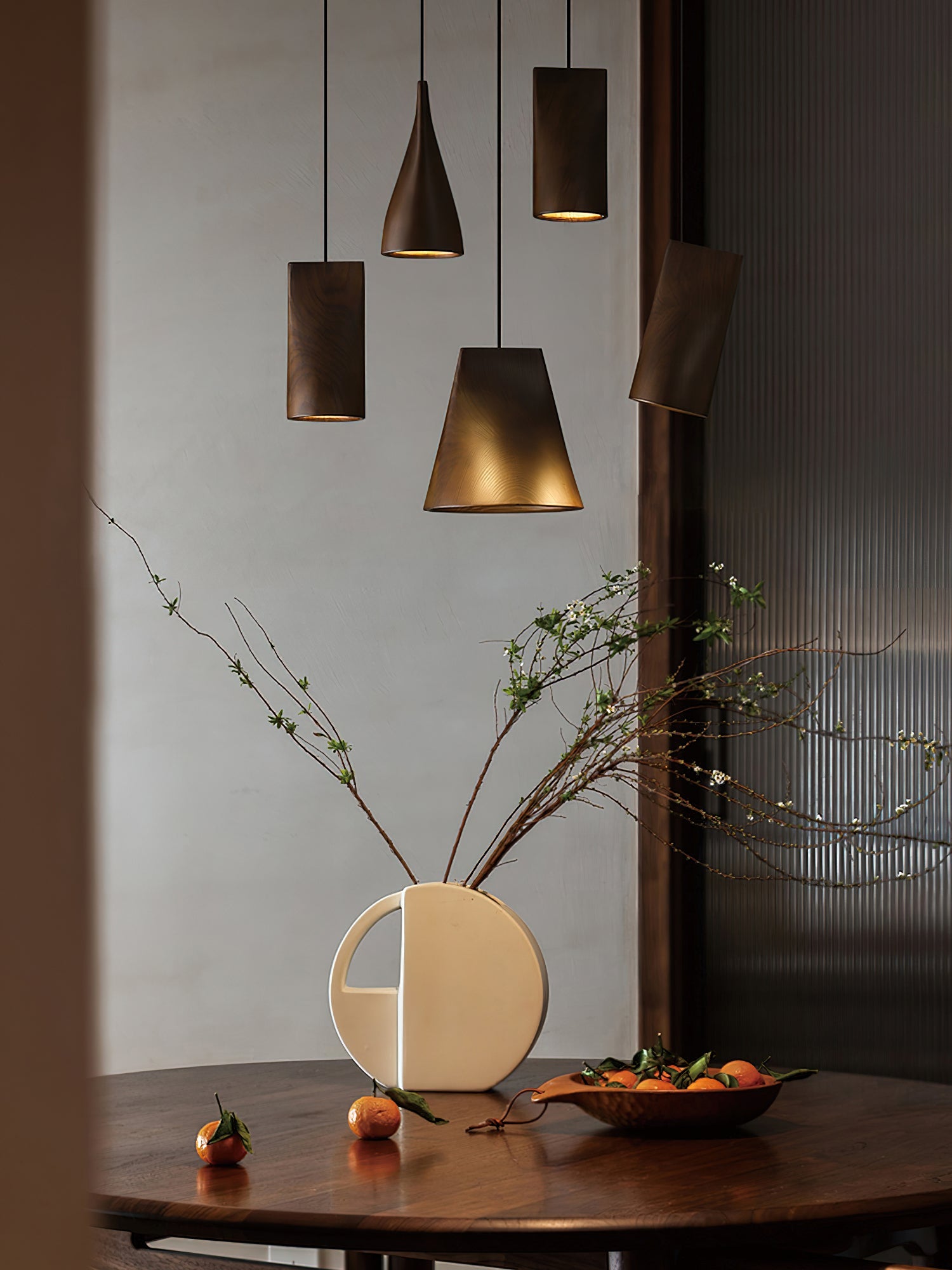 Ivarara Asymmetrical Wood Pendant Light - Blowlighting