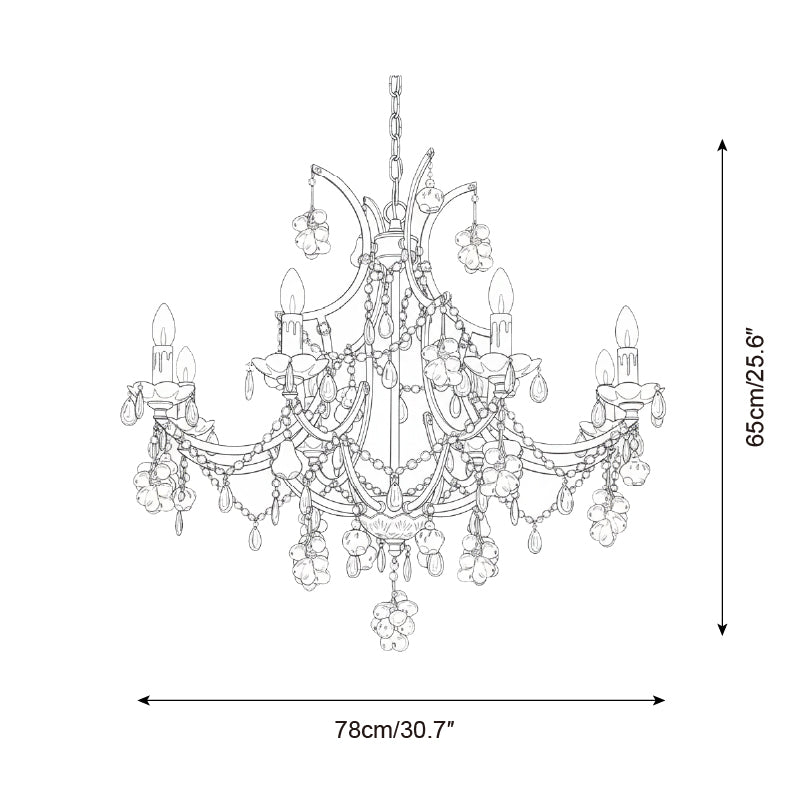Carousel Elegant Crystal Colorful Chandelier