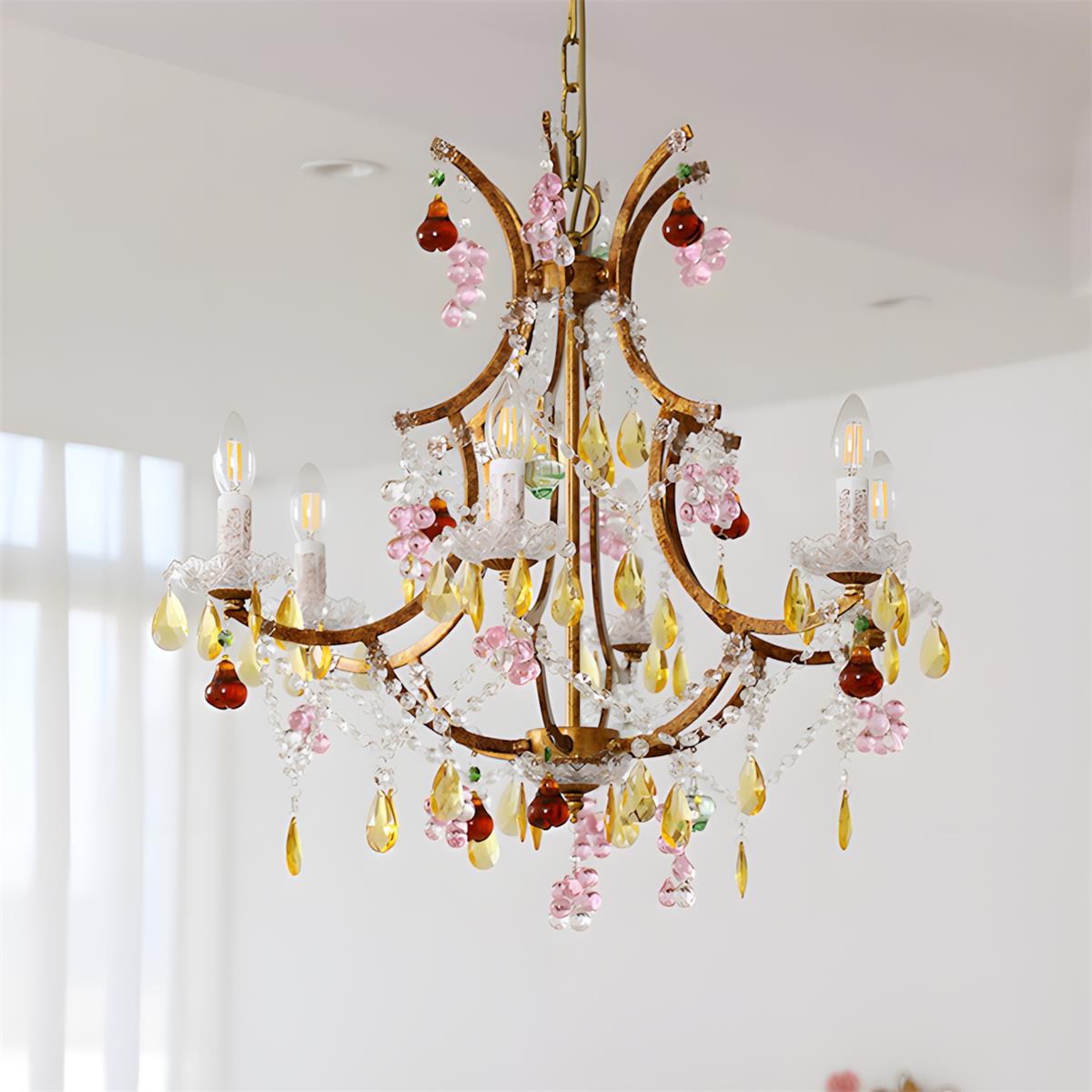 Carousel Elegant Crystal Colorful Chandelier