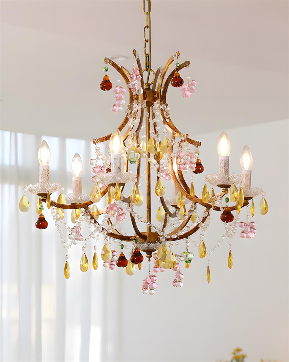 Carousel Elegant Crystal Colorful Chandelier