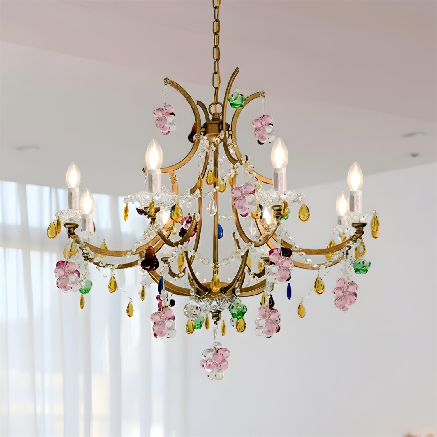 Carousel Elegant Crystal Colorful Chandelier