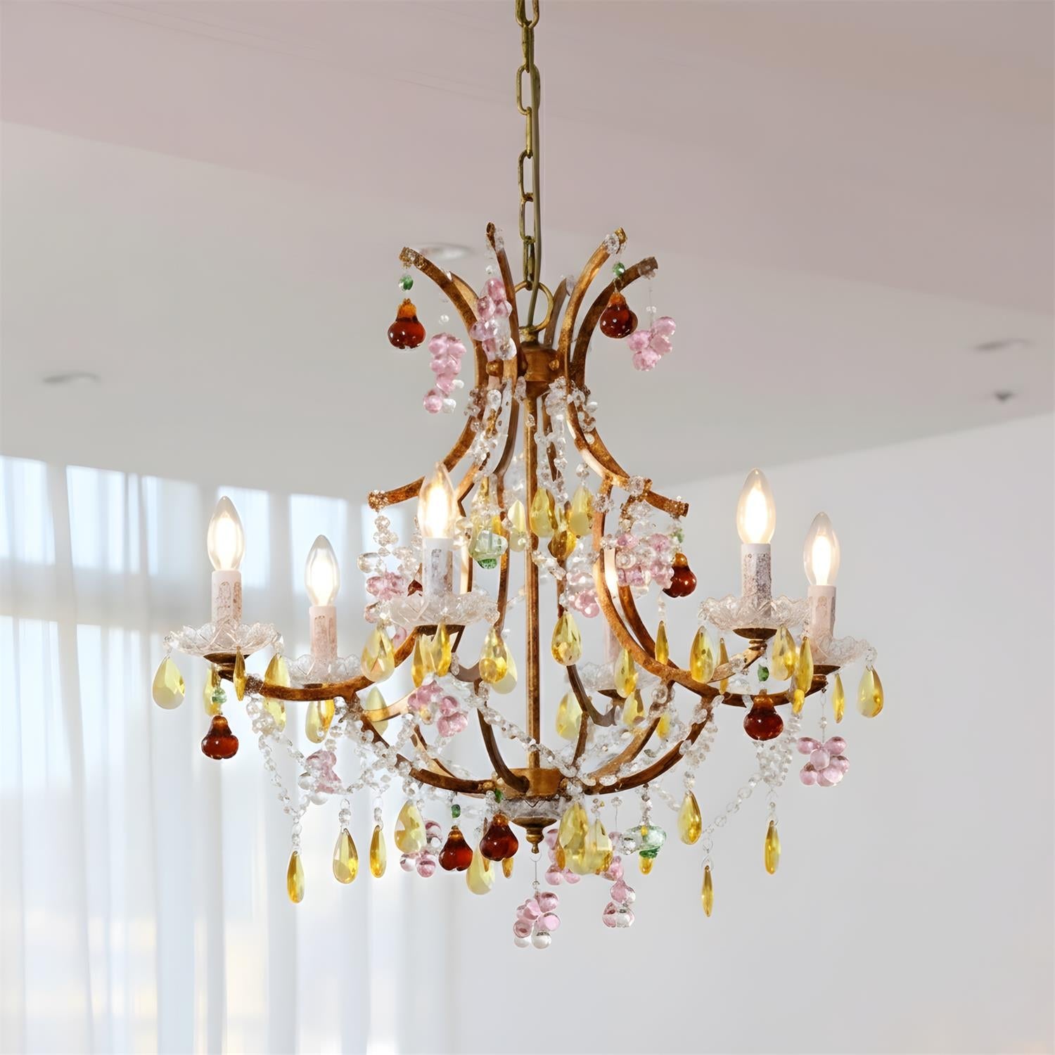 Carousel Elegant Crystal Colorful Chandelier