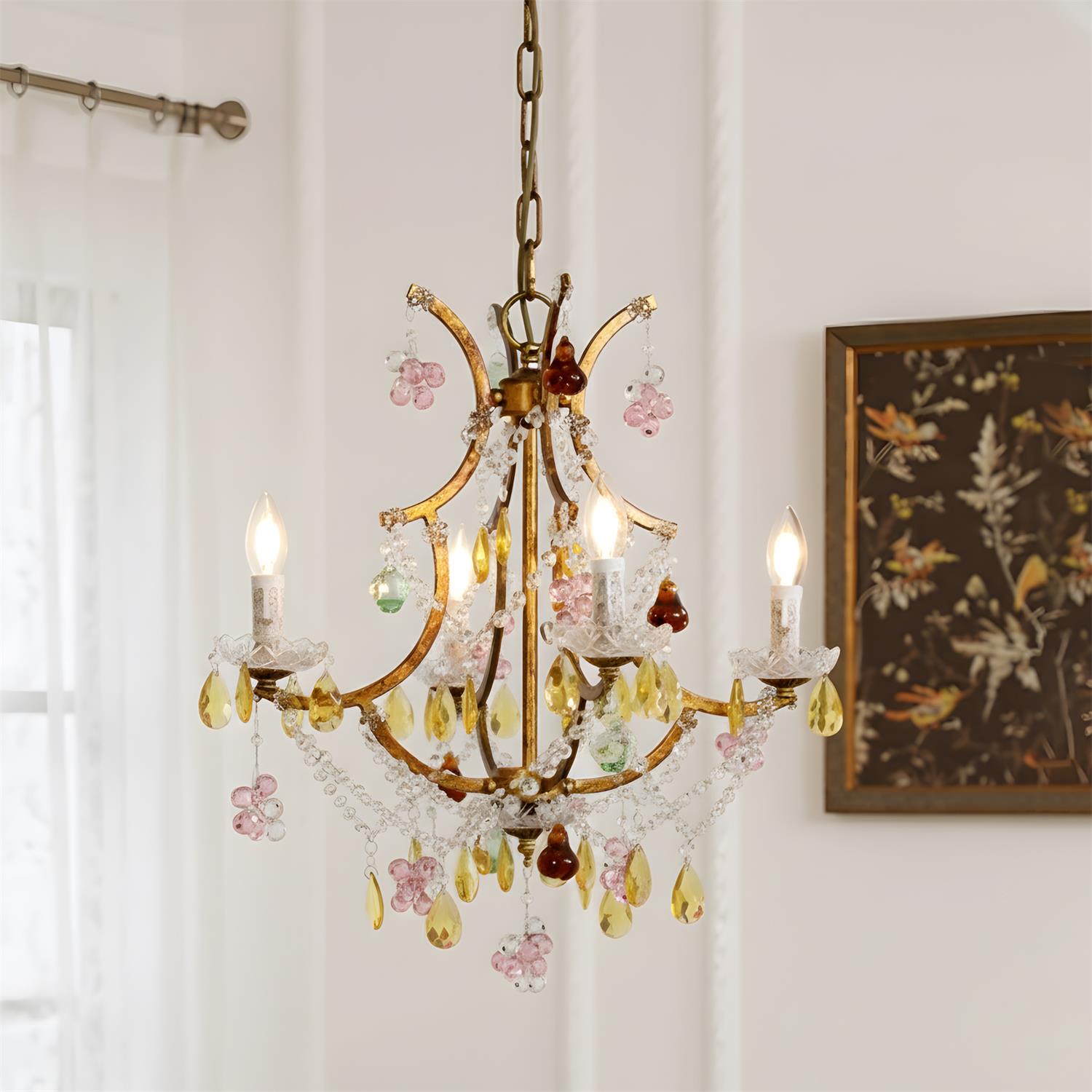 Carousel Elegant Crystal Colorful Chandelier