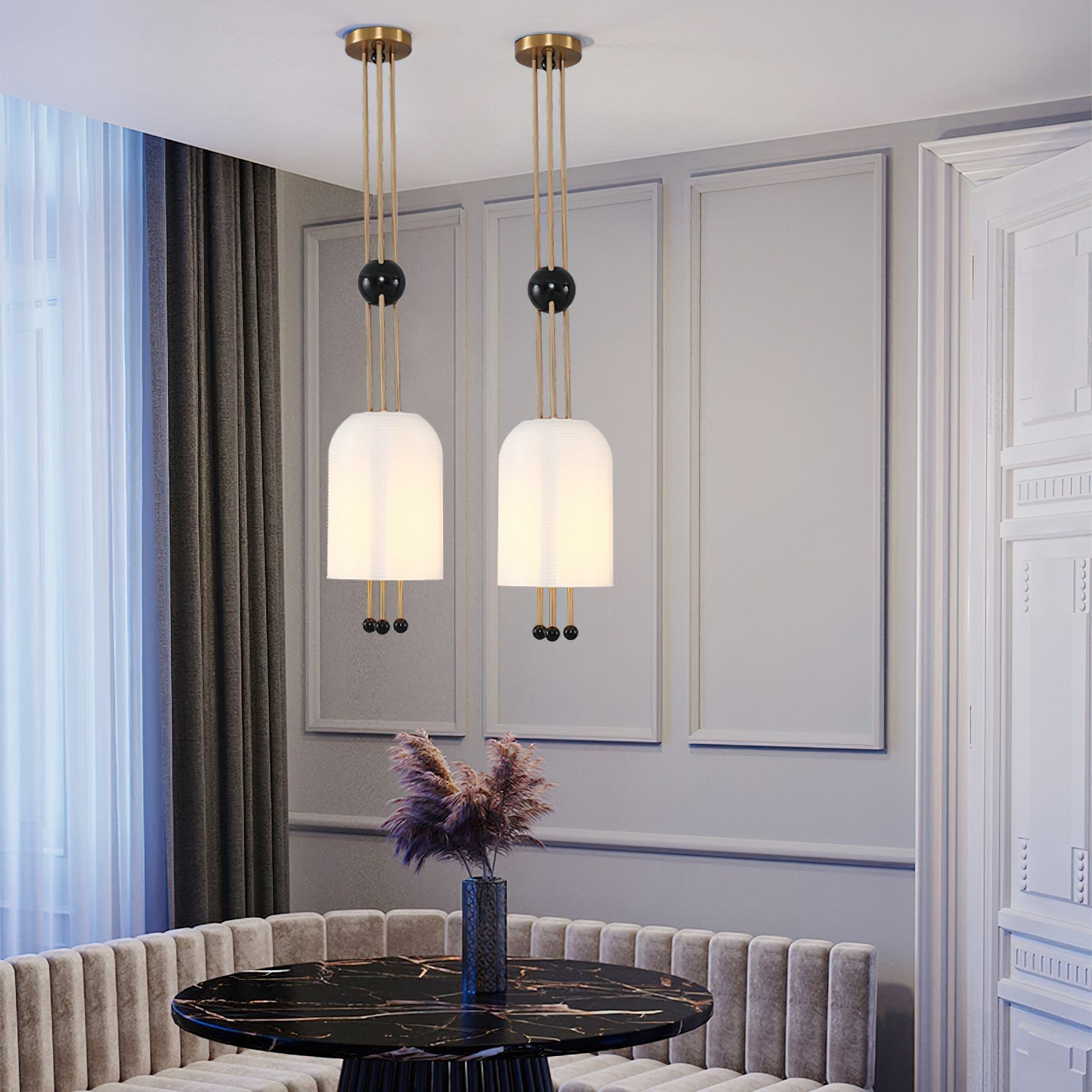 Voloraris Traditional Elegance Metal Glass Pendant Light - Blowlighting