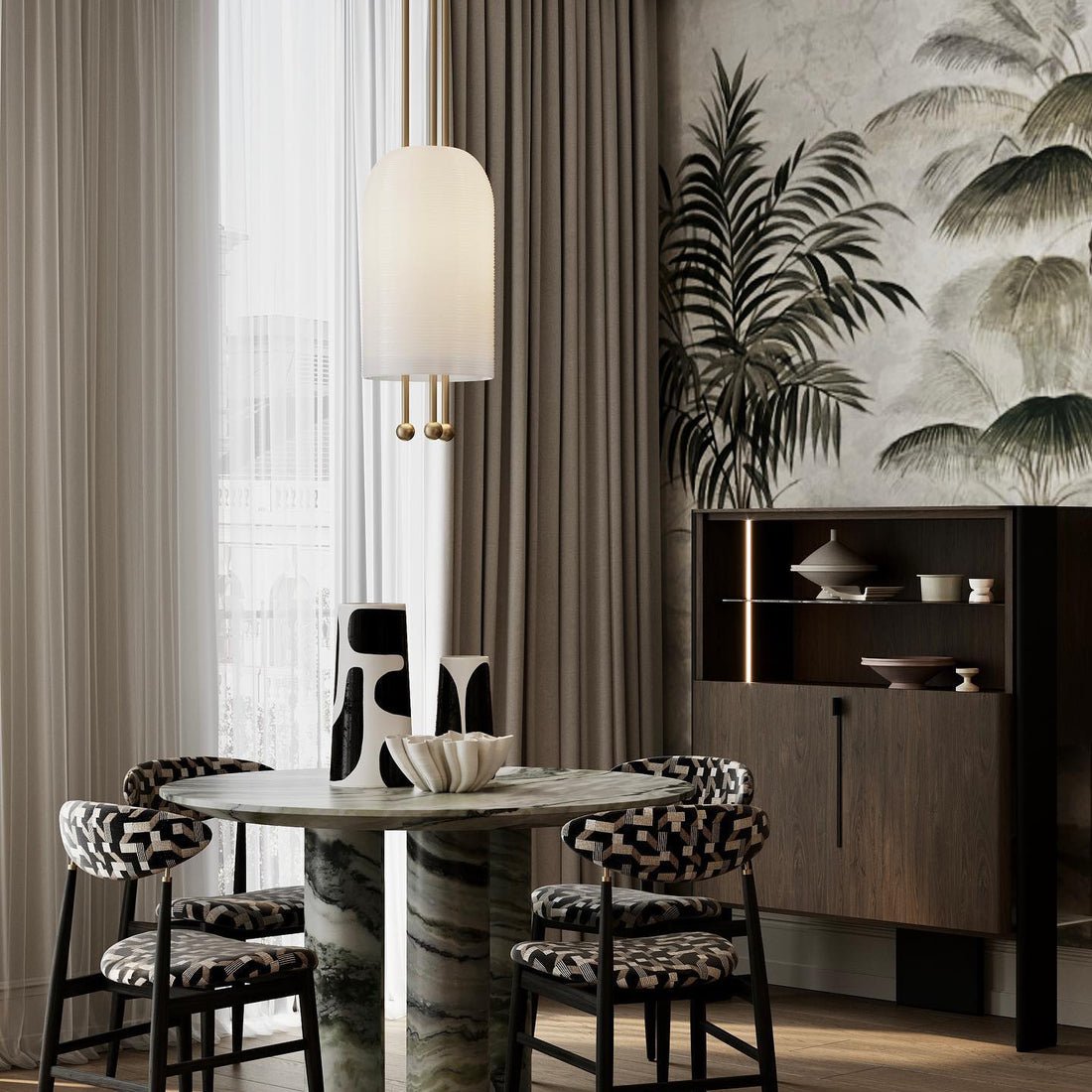 Voloraris Traditional Elegance Metal Glass Pendant Light - Blowlighting