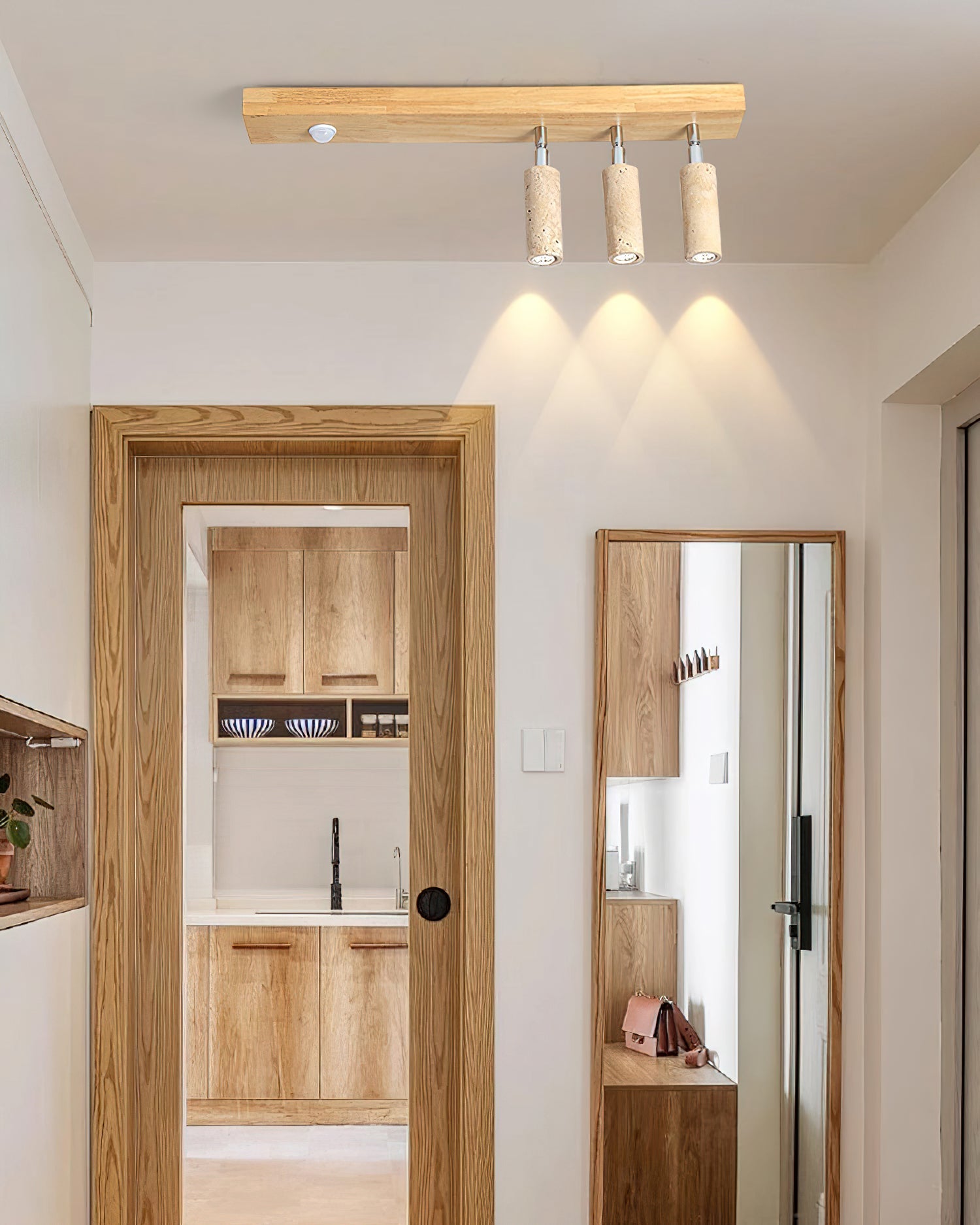 Berge Minimalist Wood Ceiling Light