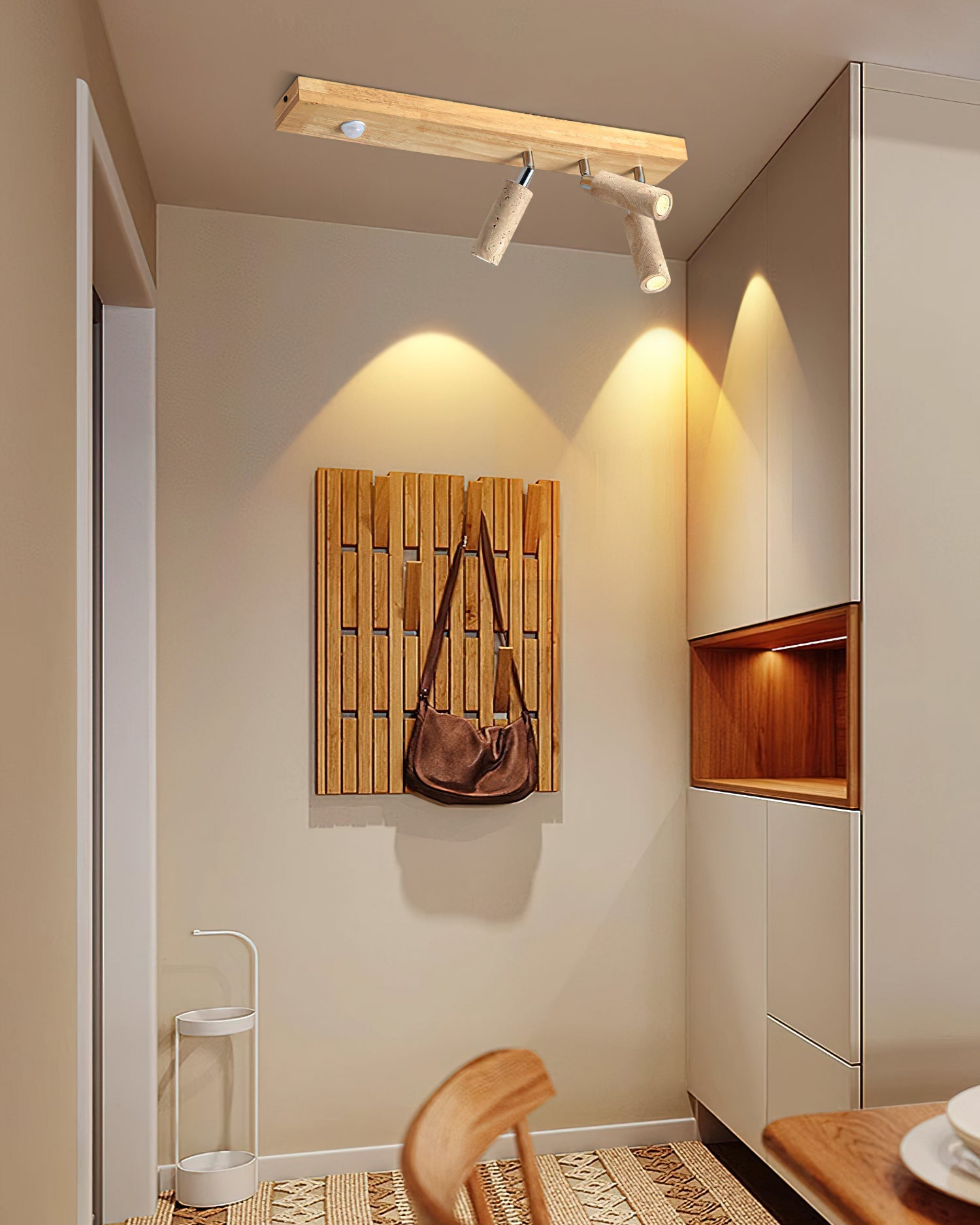 Berge Minimalist Wood Ceiling Light