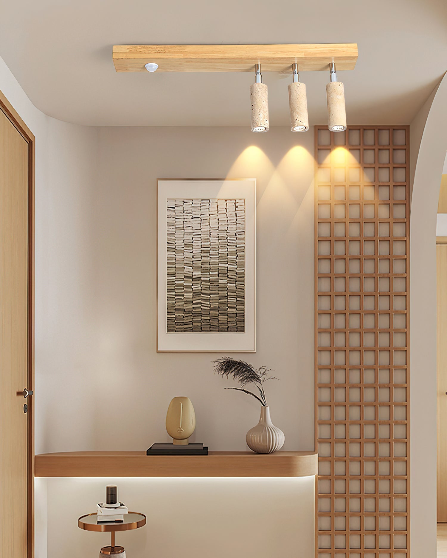 Berge Minimalist Wood Ceiling Light