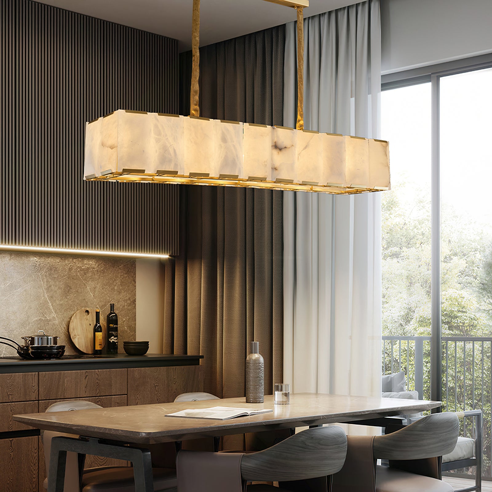 Bernardi Modern Alabaster Chandelier