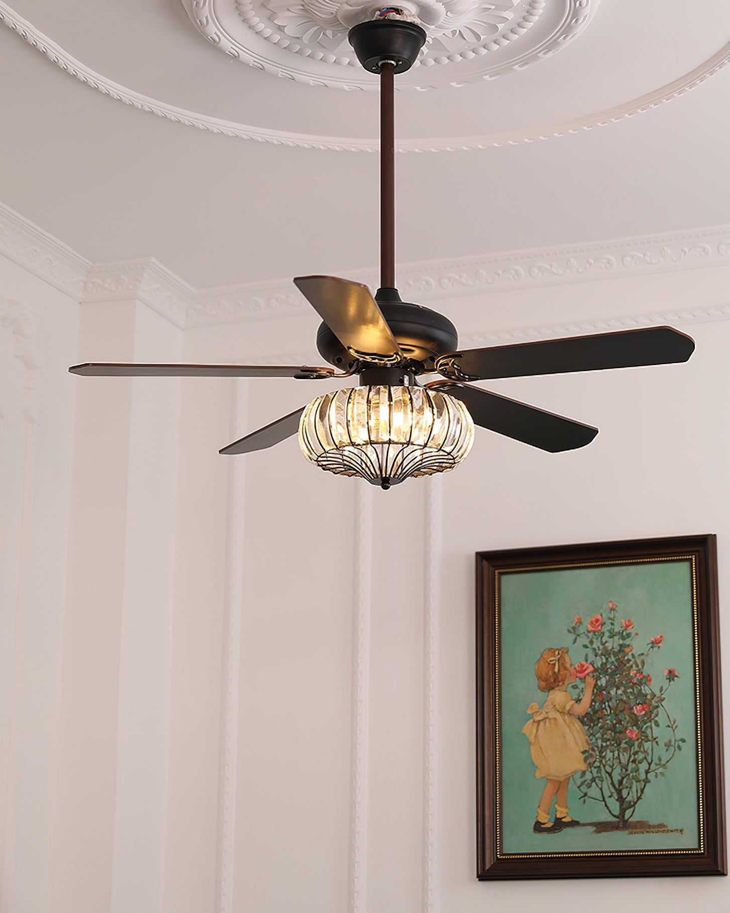Bernardino Vintage Metal Ceiling Fan Light