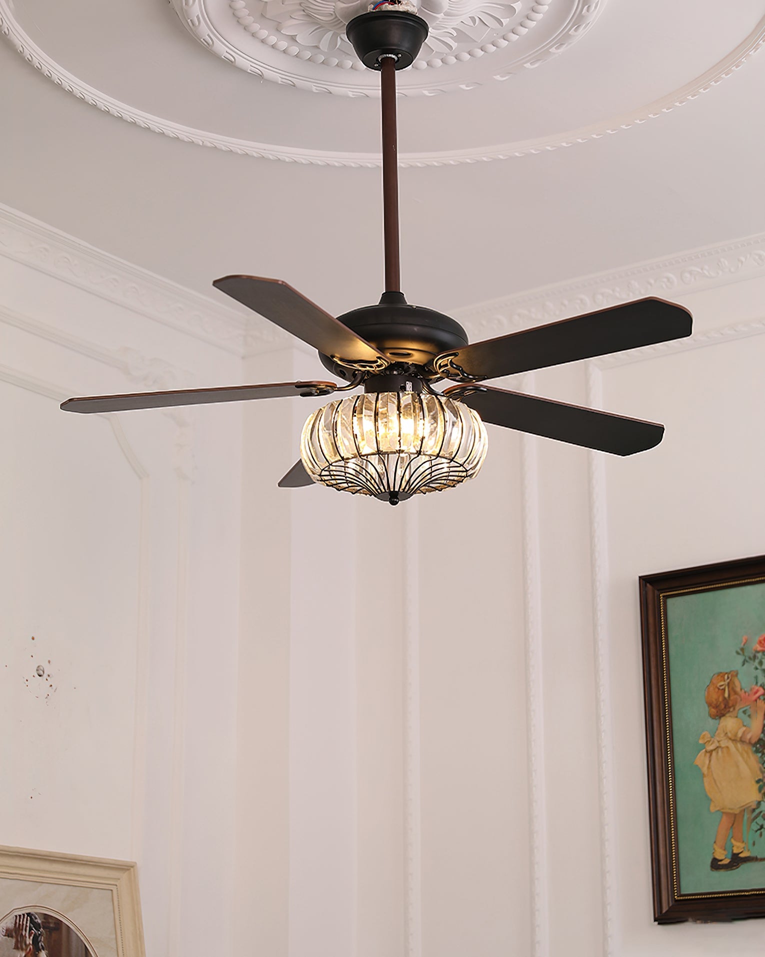 Bernardino Vintage Metal Ceiling Fan Light