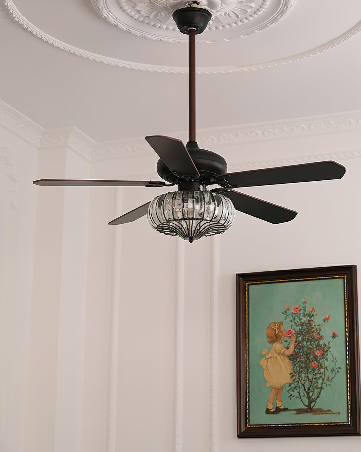 Bernardino Vintage Metal Ceiling Fan Light