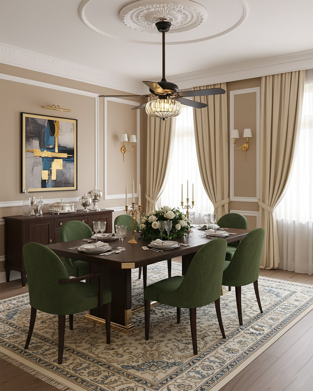 Bernardino Vintage Metal Ceiling Fan Light