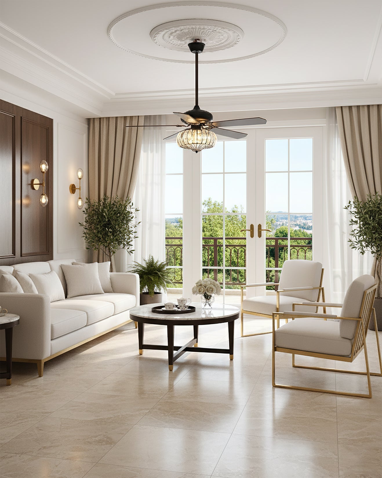 Bernardino Vintage Metal Ceiling Fan Light