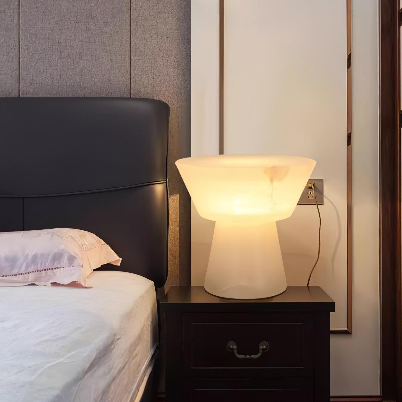 Elynara Pedestal Alabaster Table Lamp - Blowlighting