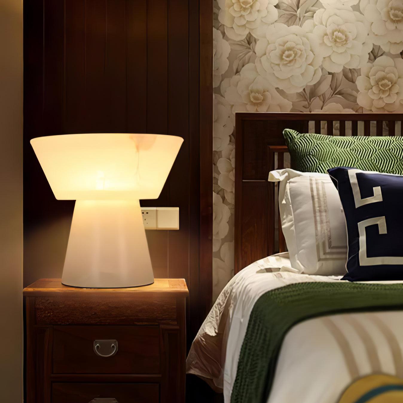 Elynara Pedestal Alabaster Table Lamp - Blowlighting