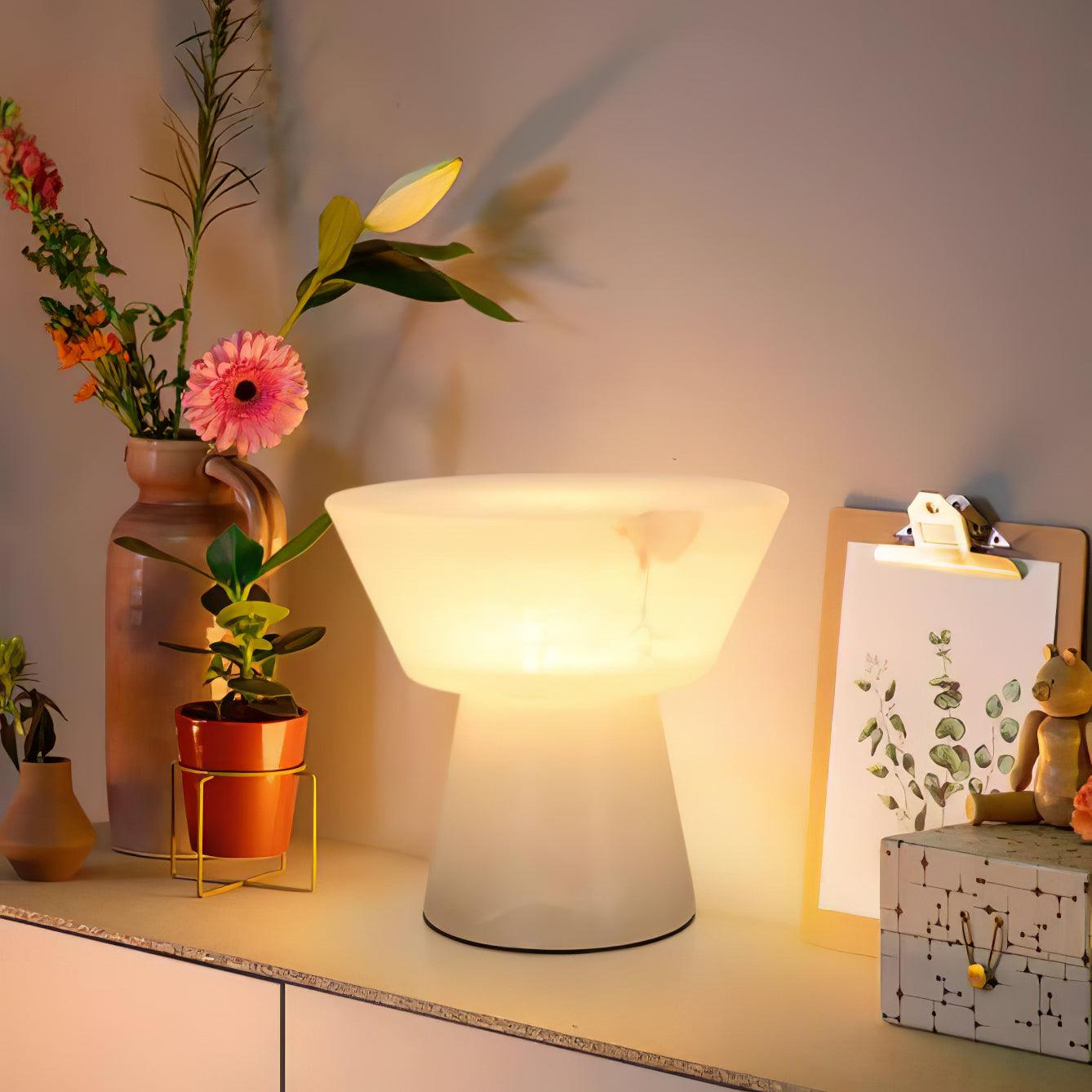 Elynara Pedestal Alabaster Table Lamp - Blowlighting