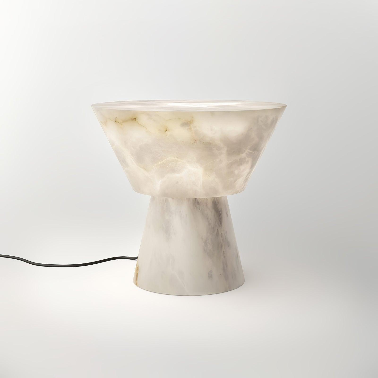 Elynara Pedestal Alabaster Table Lamp - Blowlighting