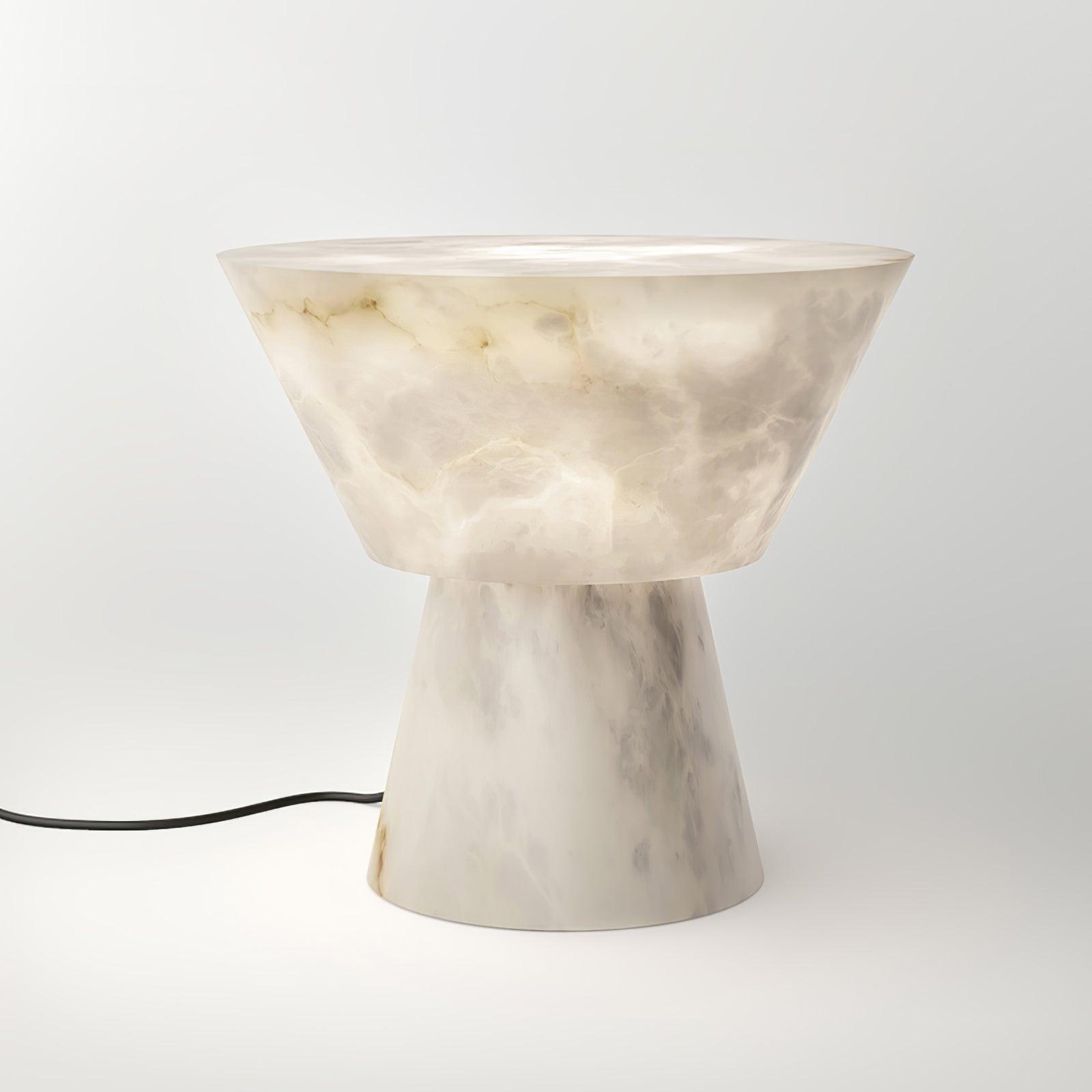 Elynara Pedestal Alabaster Table Lamp - Blowlighting