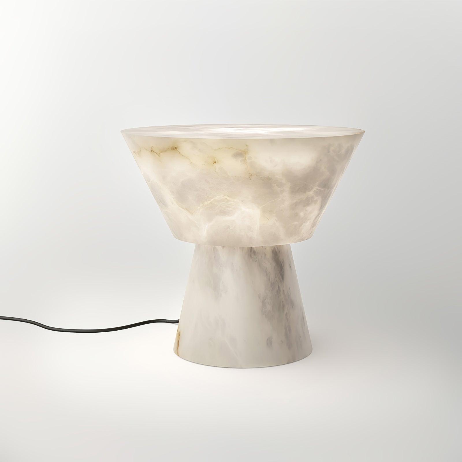 Elynara Pedestal Alabaster Table Lamp - Blowlighting