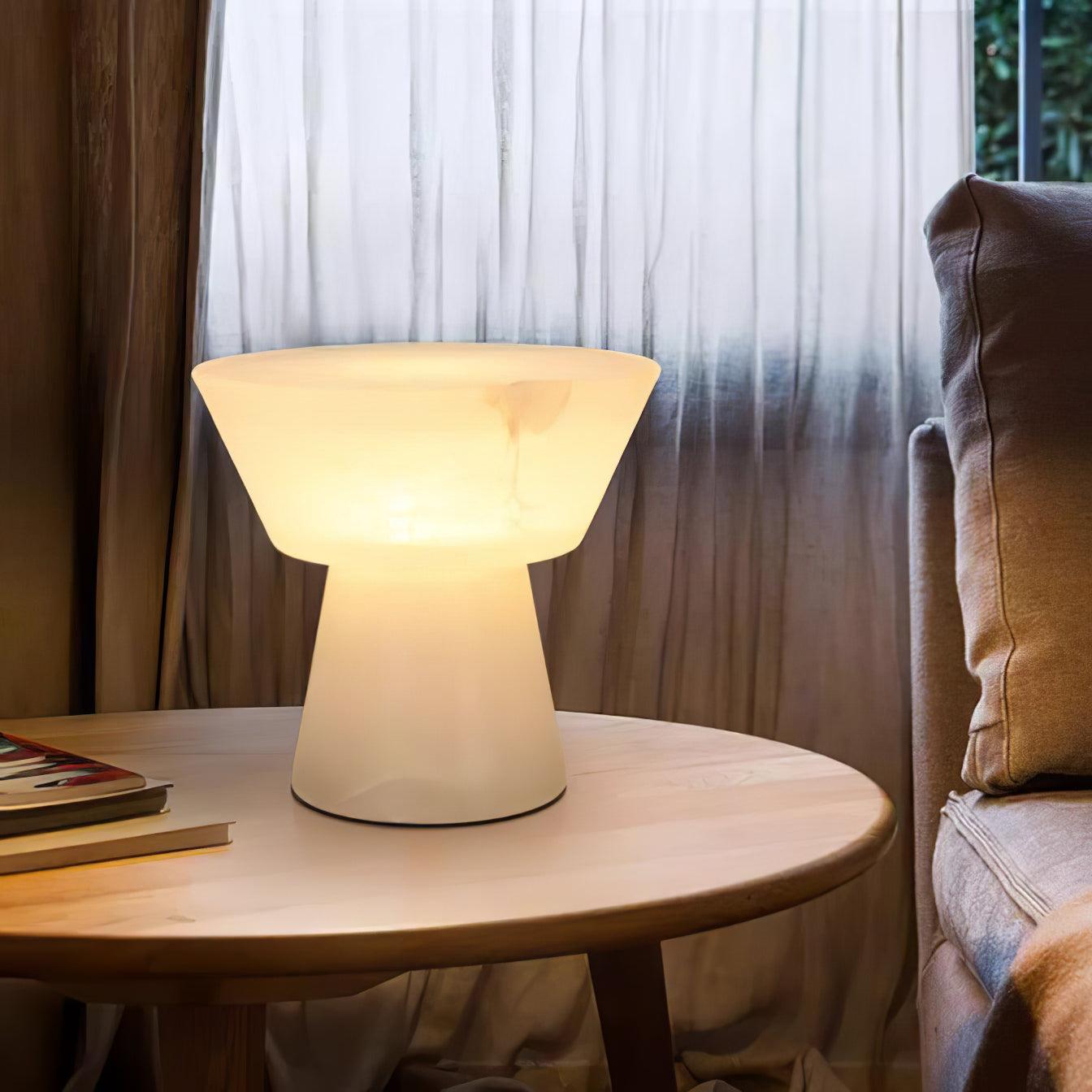 Elynara Pedestal Alabaster Table Lamp - Blowlighting