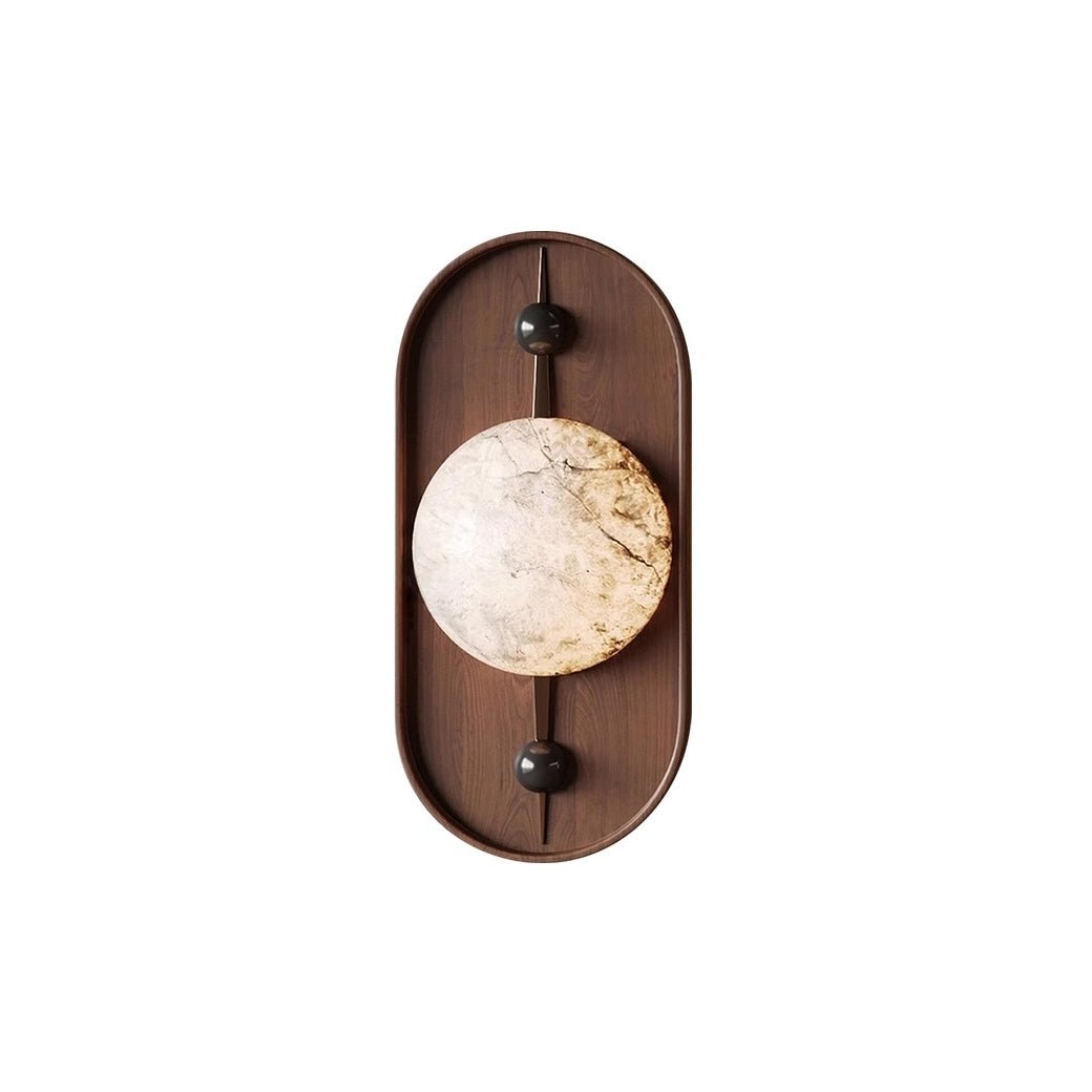 Lyvaran Oval Alabaster Wood Wall Light - Blowlighting