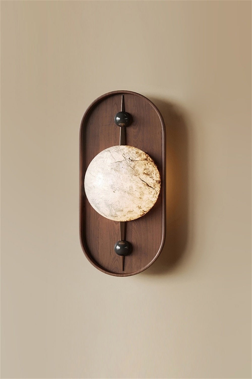 Lyvaran Oval Alabaster Wood Wall Light - Blowlighting