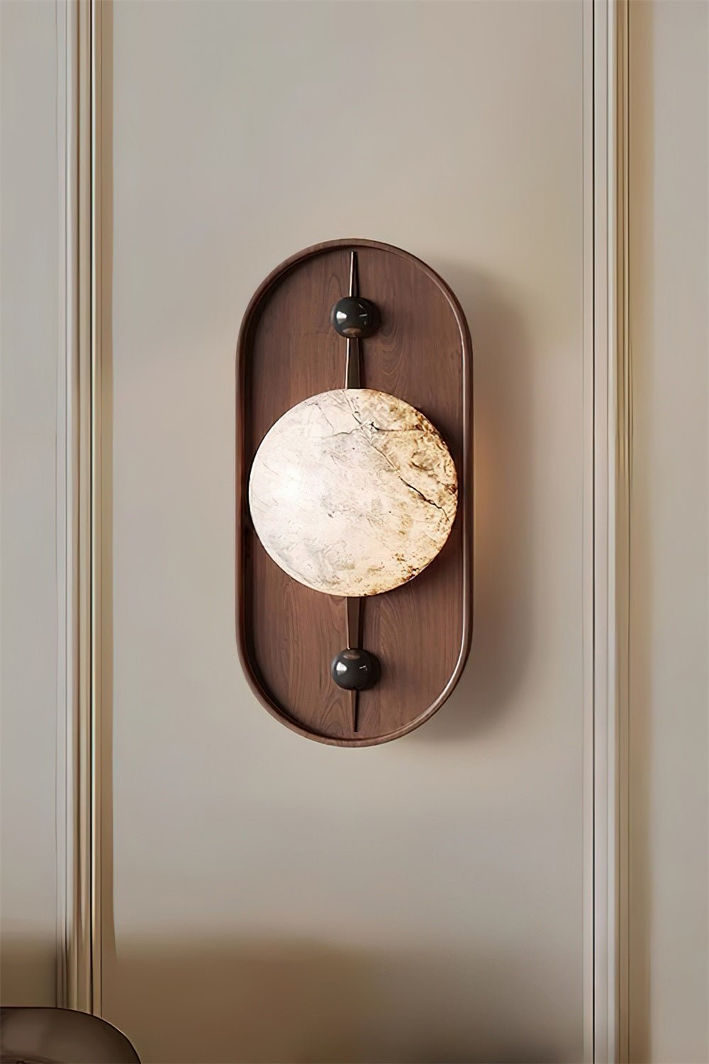 Lyvaran Oval Alabaster Wood Wall Light - Blowlighting