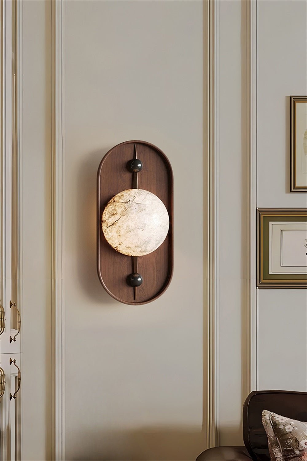 Lyvaran Oval Alabaster Wood Wall Light - Blowlighting