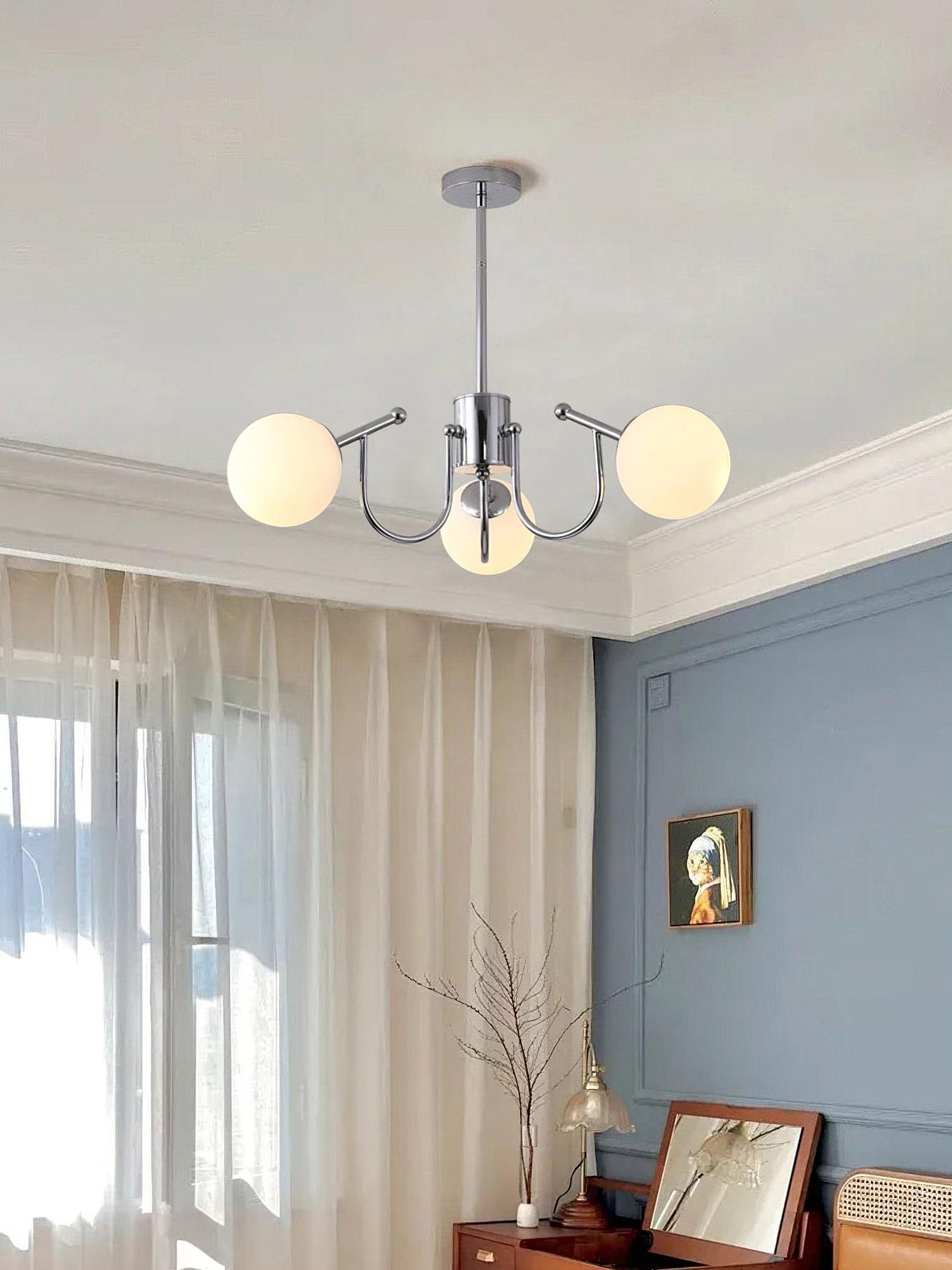 Aurora Chandelier Globe Chrome Modern - Blowlighting