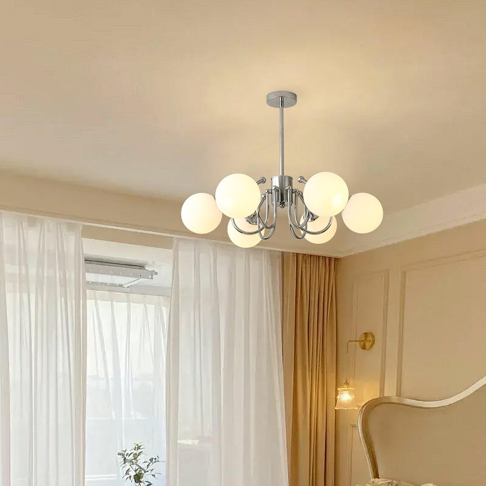 Aurora Chandelier Globe Chrome Modern - Blowlighting