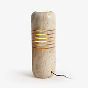 Aursolila Cylindrical Travertine Table Lamp - Blowlighting