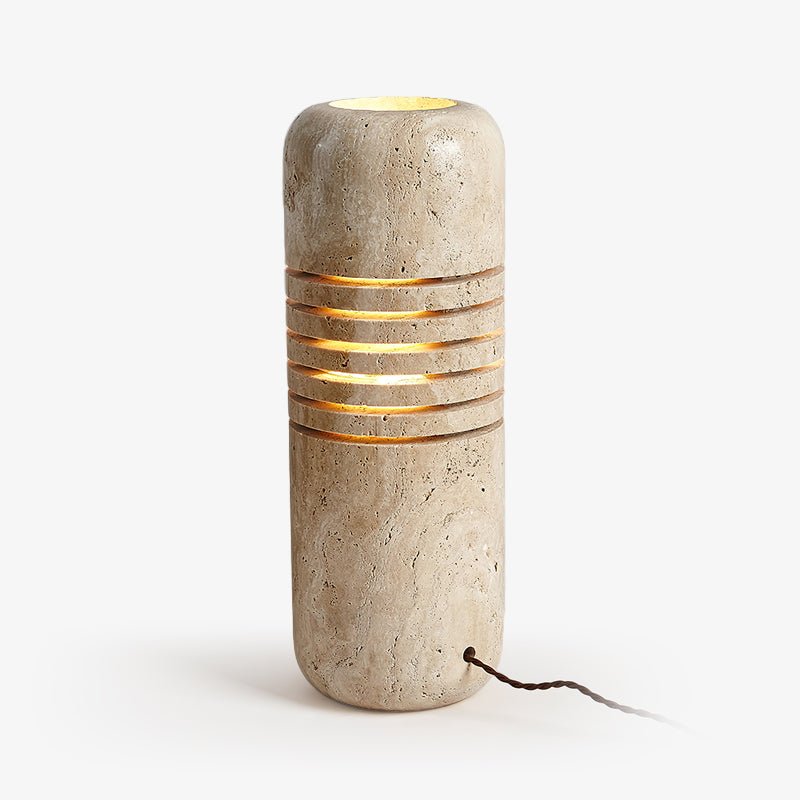 Aursolila Cylindrical Travertine Table Lamp - Blowlighting