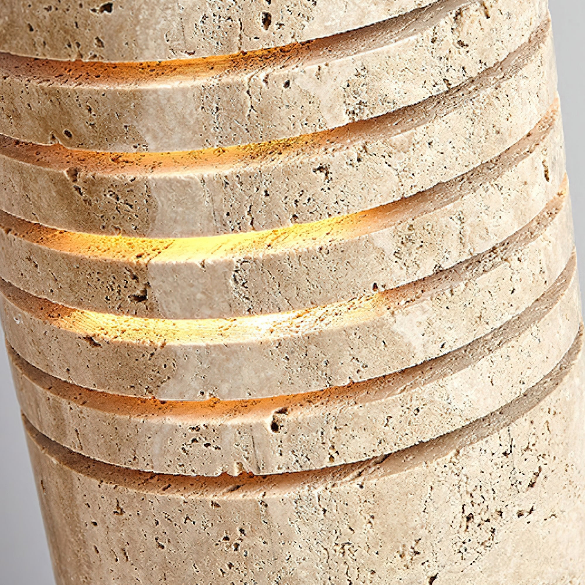 Aursolila Cylindrical Travertine Table Lamp - Blowlighting
