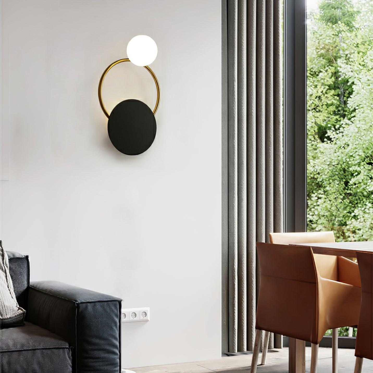 Black Circular Rings Wall Lamp - Blowlighting
