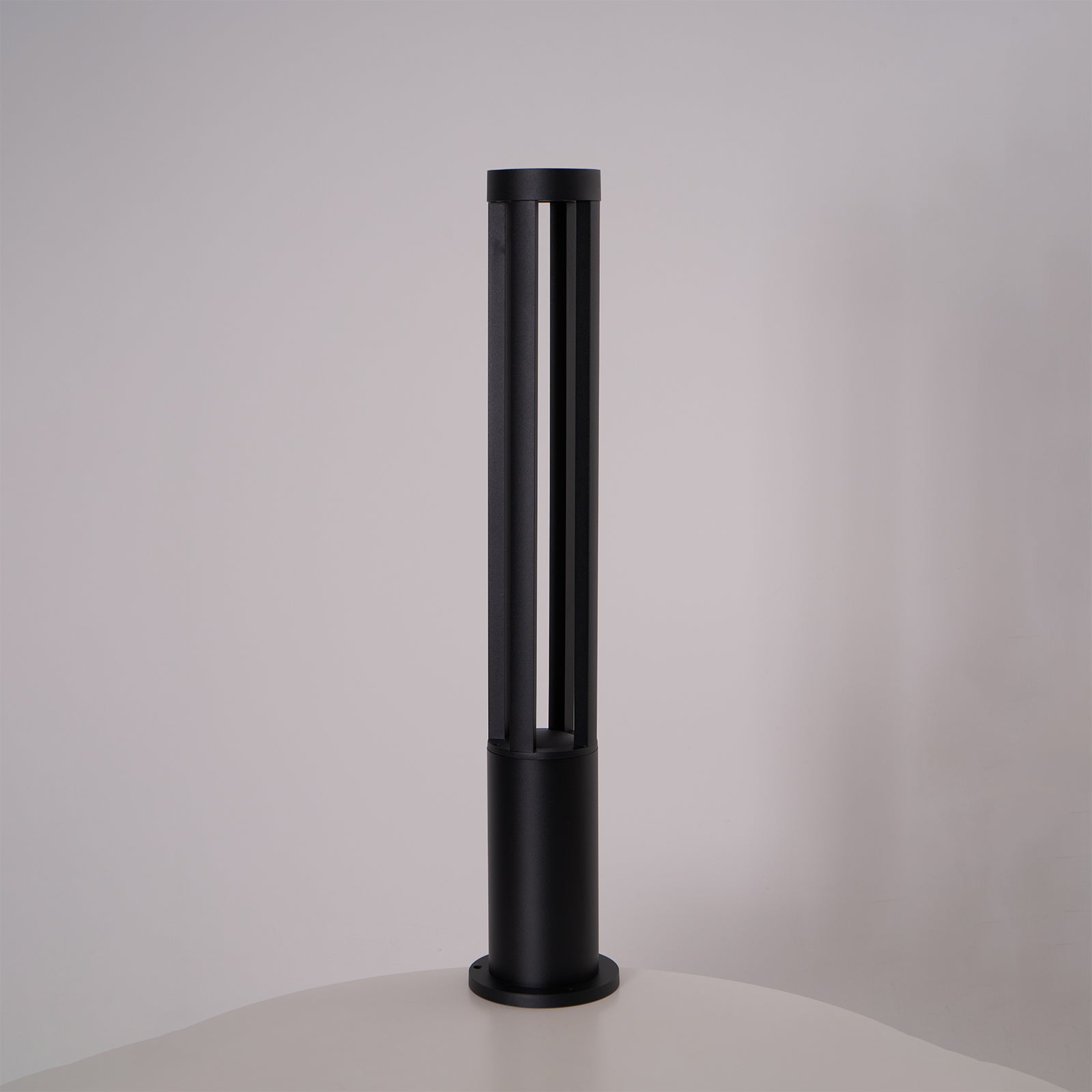Black Cylindrical Solar Outdoor Post Light - Blowlighting