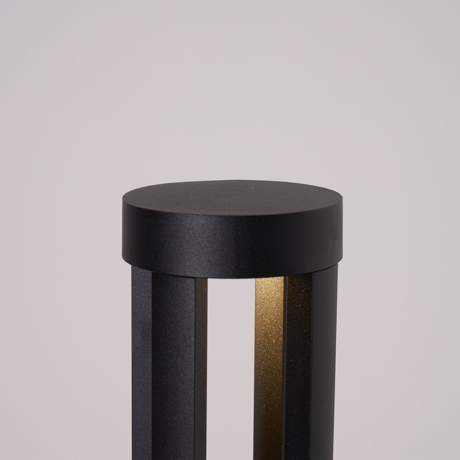 Black Cylindrical Solar Outdoor Post Light - Blowlighting