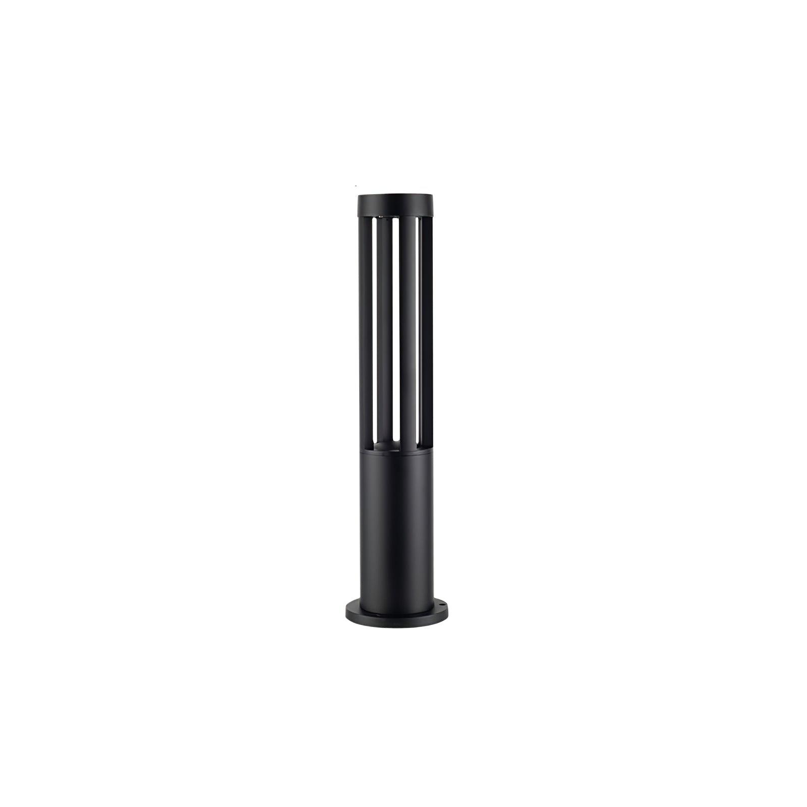 Black Cylindrical Solar Outdoor Post Light - Blowlighting