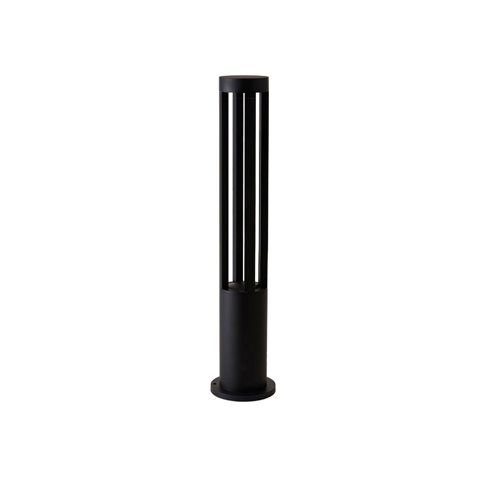 Black Cylindrical Solar Outdoor Post Light - Blowlighting