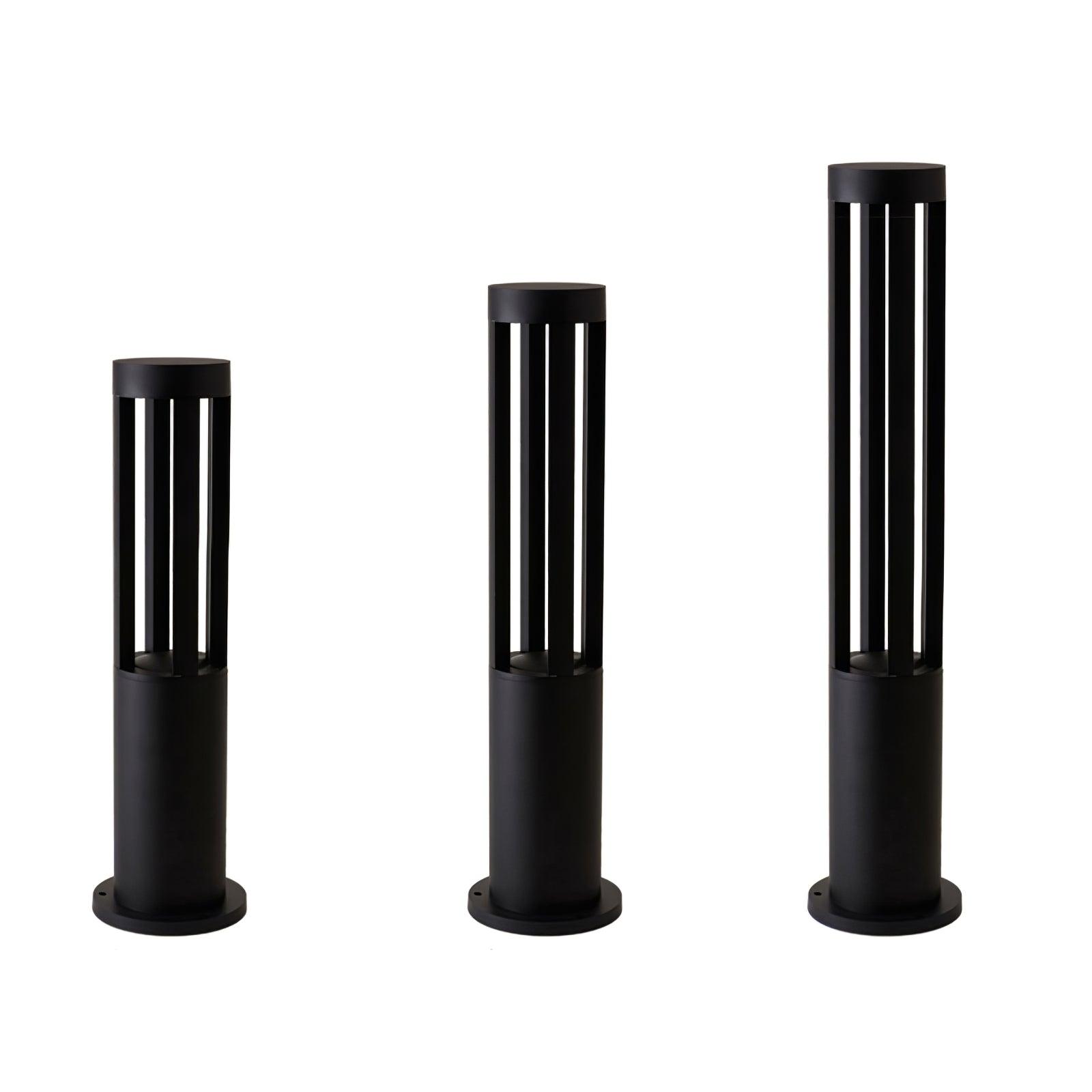 Black Cylindrical Garden Outdoor Light - Blowlighting