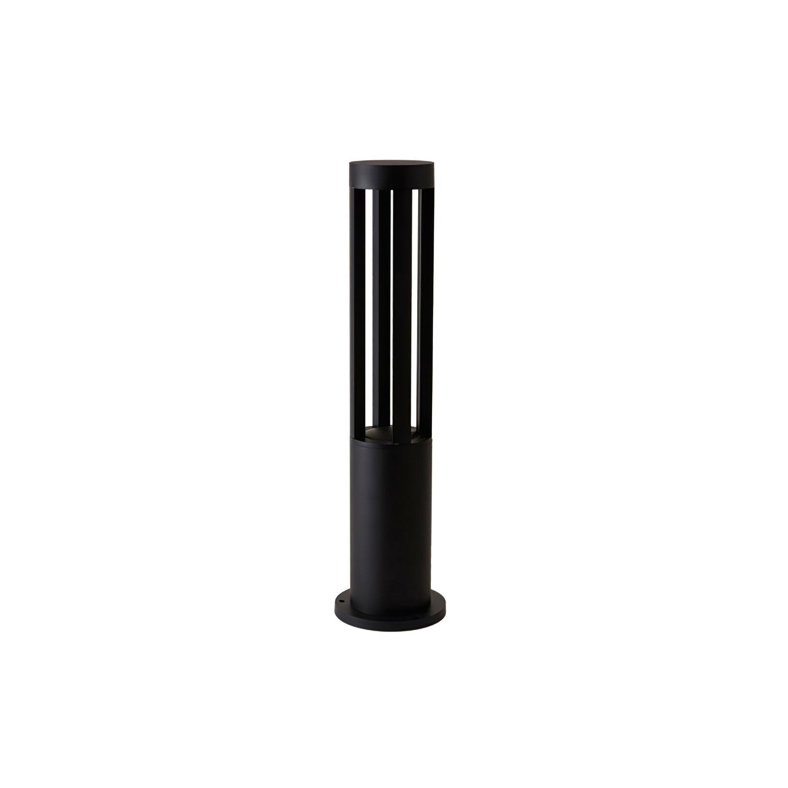 Black Cylindrical Solar Outdoor Post Light - Blowlighting