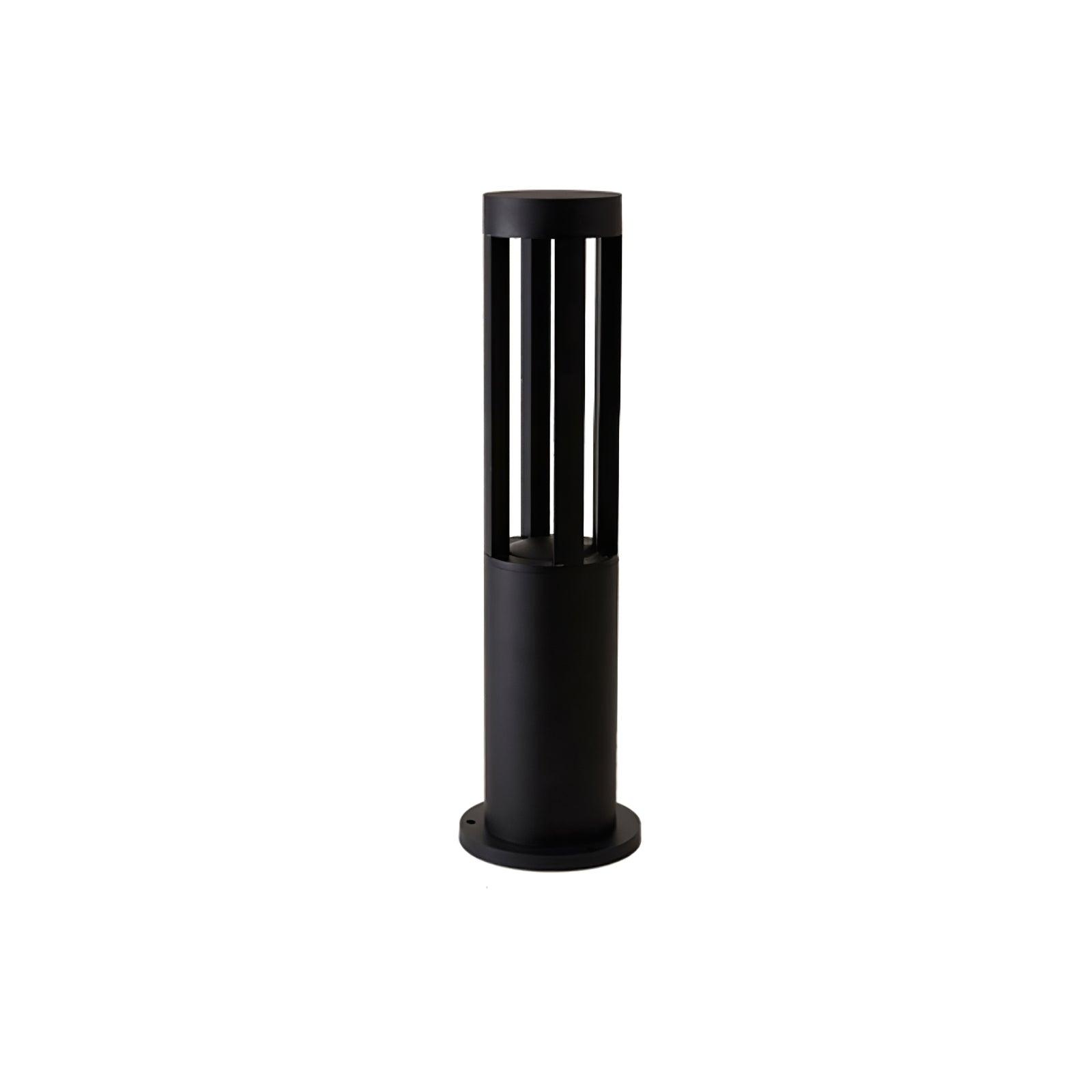 Black Cylindrical Solar Outdoor Post Light - Blowlighting
